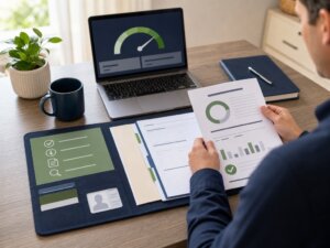 Applicant organizes income, credit and debt documents into a complete loan package